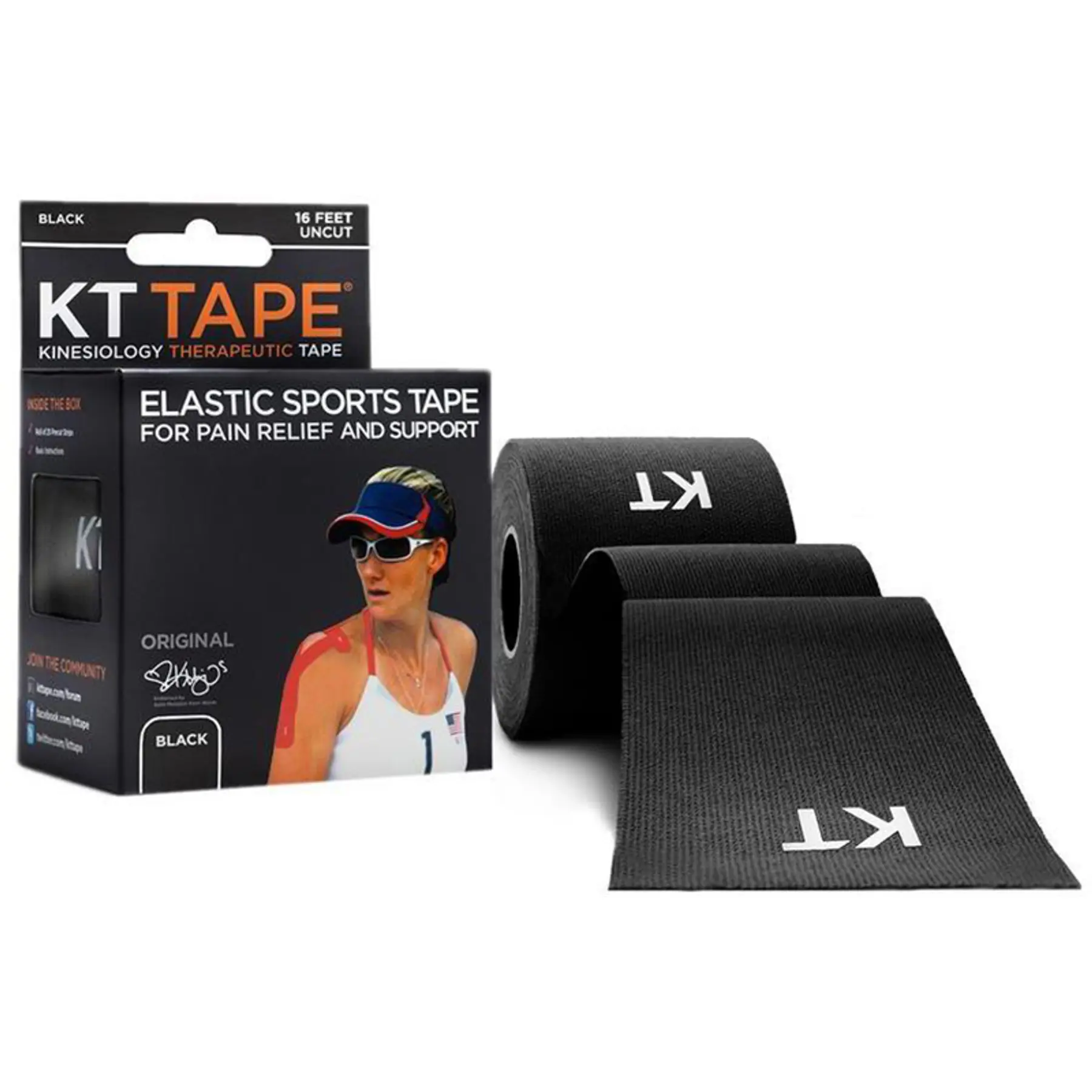 Kt Tape Unisex Noir Uncut Kinesiology Band Original